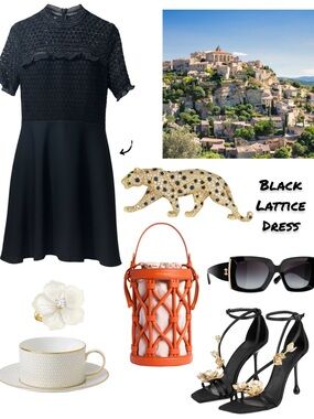 Cynthia Steffe Black Lace-Top Fit & Flare Dress
